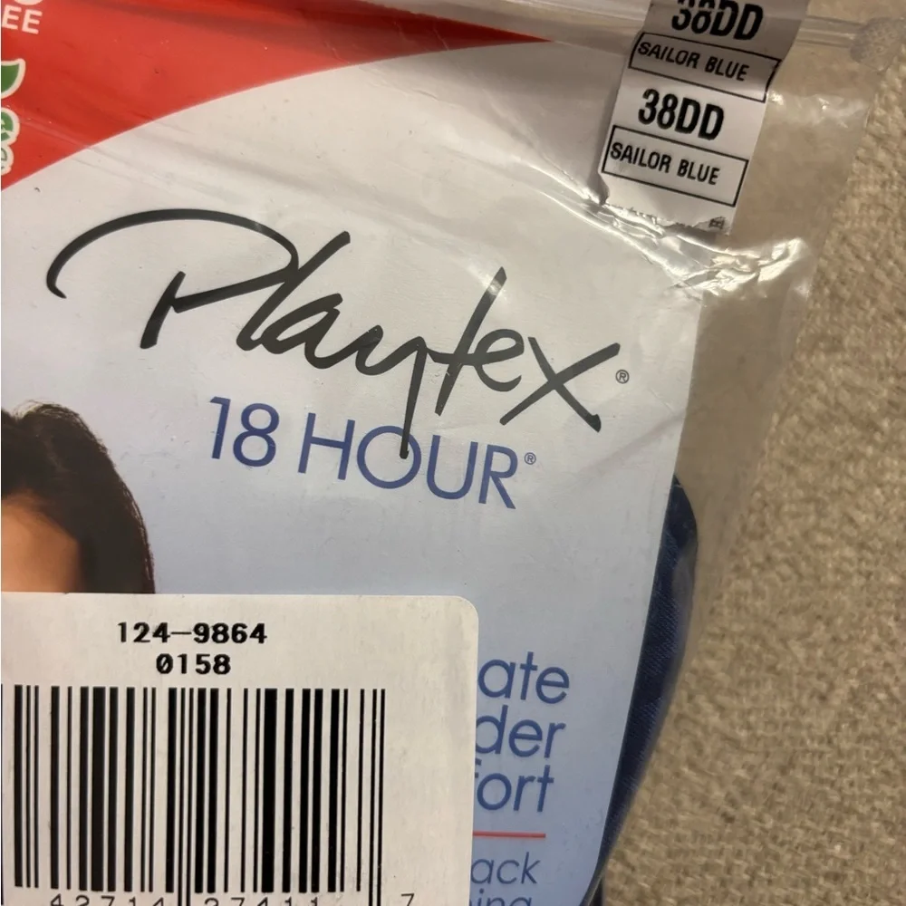 Playtex 18 Hour Ultimate Shoulder Comfort Wirefree Bra - Navy #4693 Sz 38DD